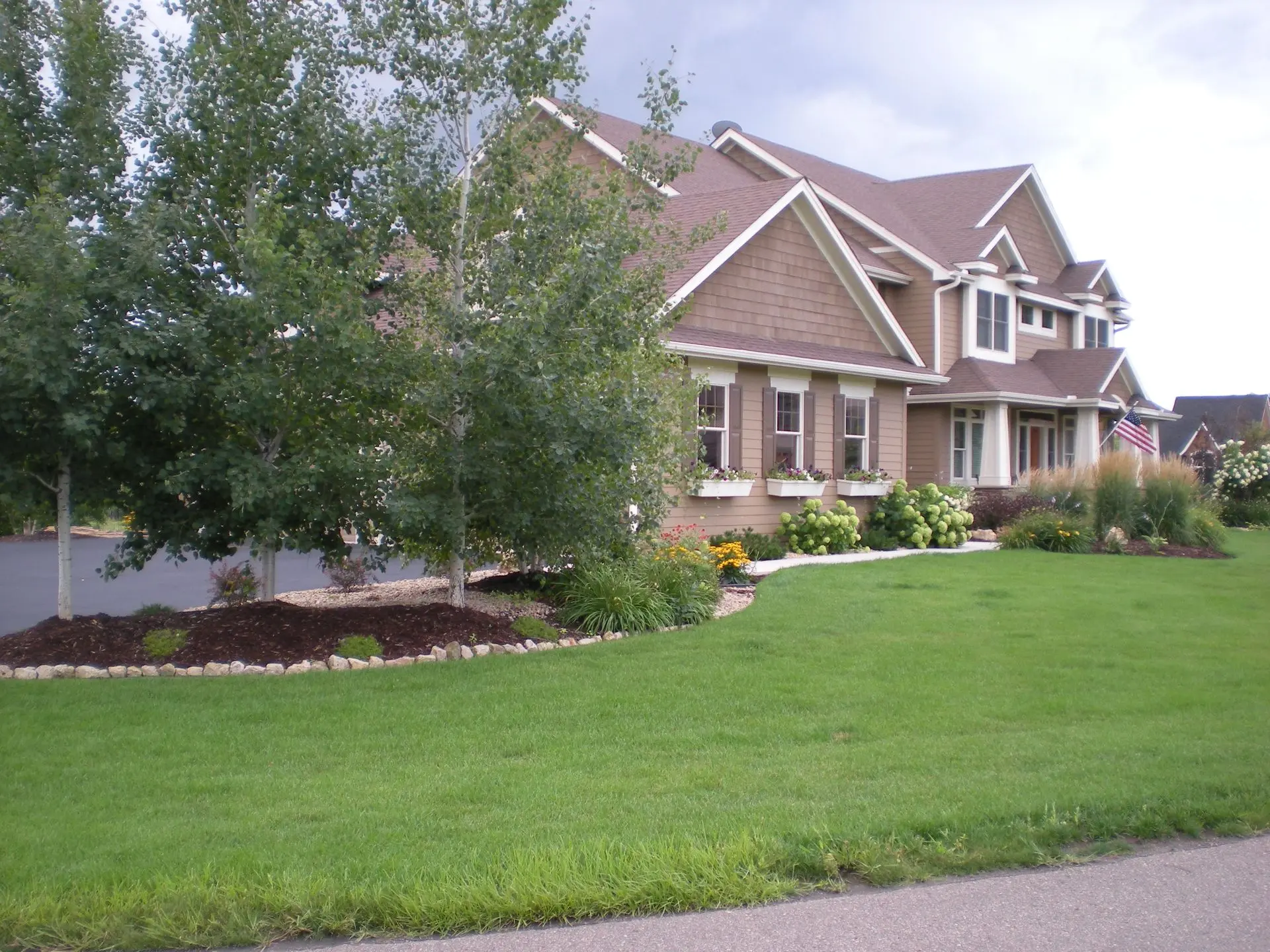 A newly seeded lawn with an irrigation system in place, ensuring proper watering for optimal growth.